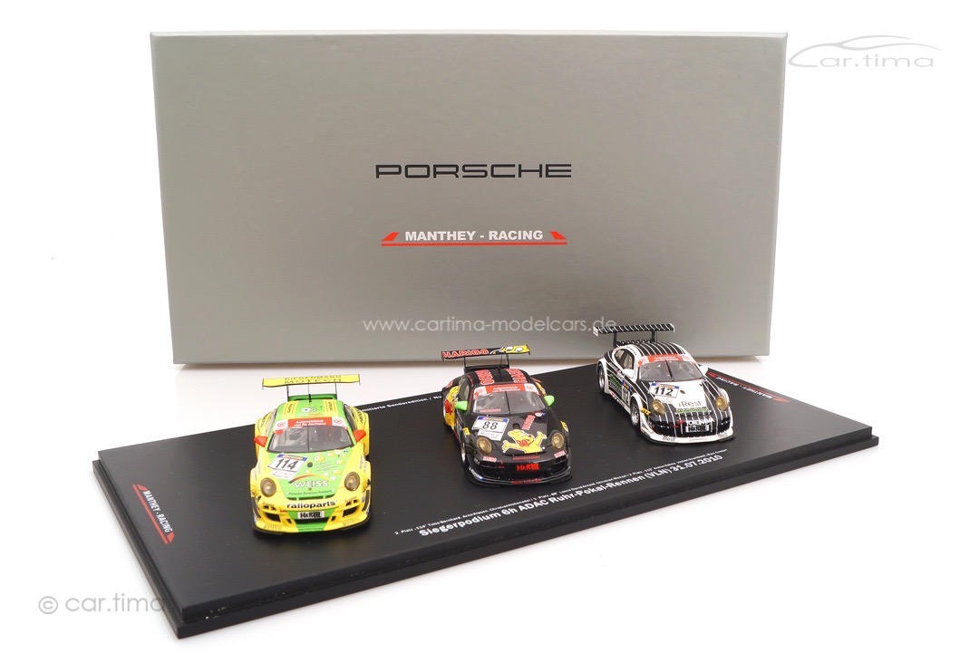 Set Manthey Racing Siegerpodium VLN Nürburgring 2010 Spark 1:43 MM997-AC-6h10