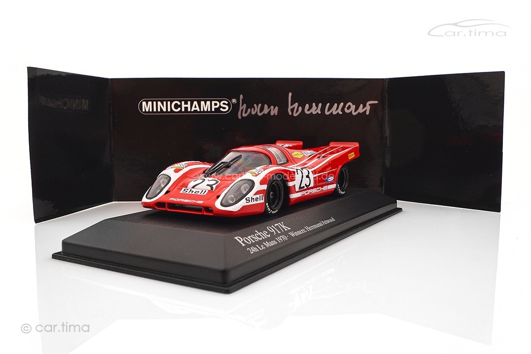Porsche 917K Winner 24h Le Mans 1970 Originalsignatur Hans Herrmann Minichamps 1:43
