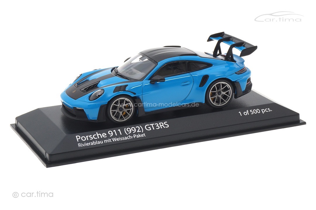 Porsche 911 (992) GT3 RS Weissach Package Rivierablau Minichamps 1:43 410062107